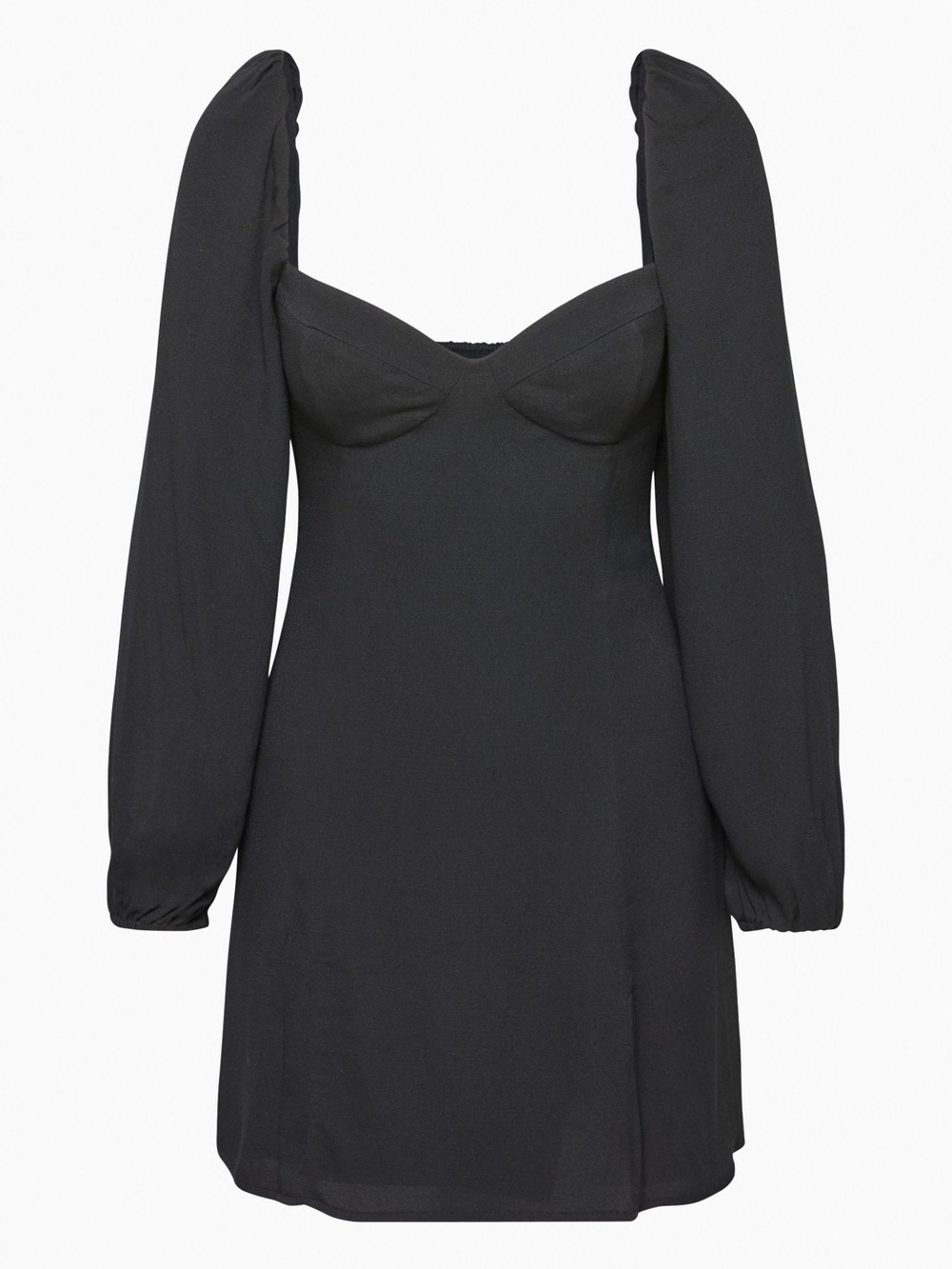 Wilfred Black Puff-Sleeve Long Sleeve Mini Dress